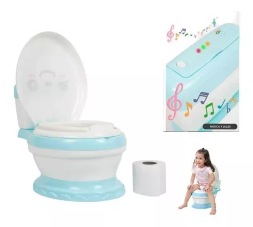 Adaptador Y Bacín - Baño Para Niños Producto 2 En 1 Color Azul/Ojitos Liso