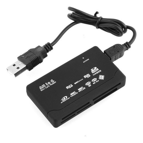 Lector De Tarjetas Memorias Externas Usb 2.0 6 En 1 Negro