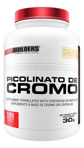 Picolinato De Cromo 100 Caps - Bodybuilders Sabor Natural