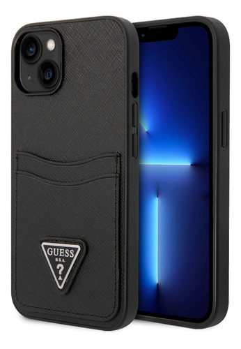 Protector Guess Para iPhone 14 Billetera Negro