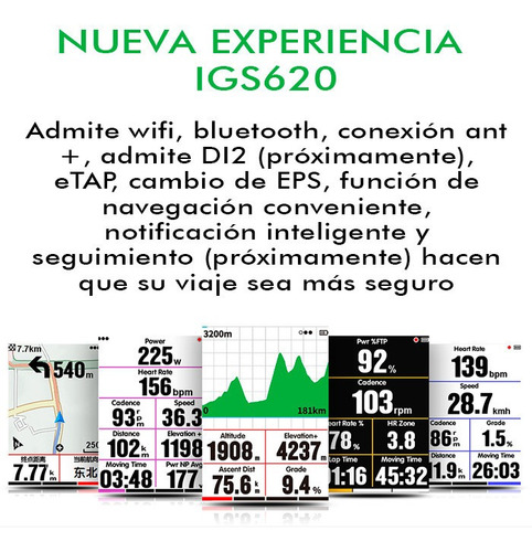 Imagen 4 de 9 de Ciclocomputador Igsport Igs620 Gps Wifi Ant+ Mtb Ruta