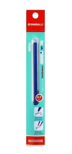 Repuesto Simball Roller Gel Genio 2g Azul Borrable Caja X 12