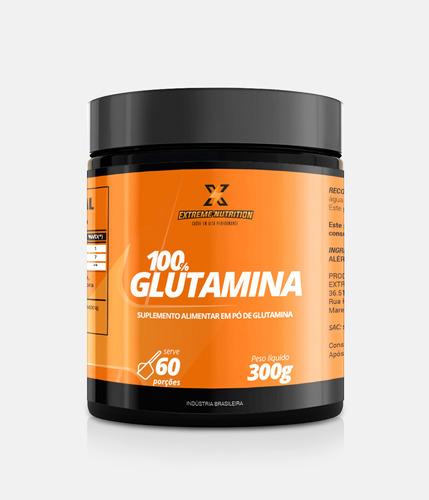 Imagem 1 de 5 de Suplemento Em Pó Glutamina Extreme Nutrition 300g