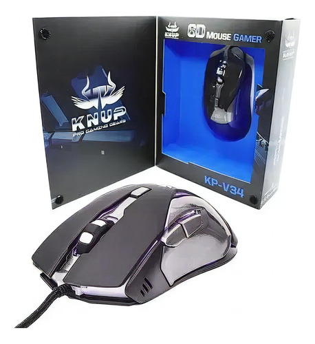 Mouse Gamer 2400 Dpi Usb Rubber 5 Botões Alto Desempenho Cor Preto