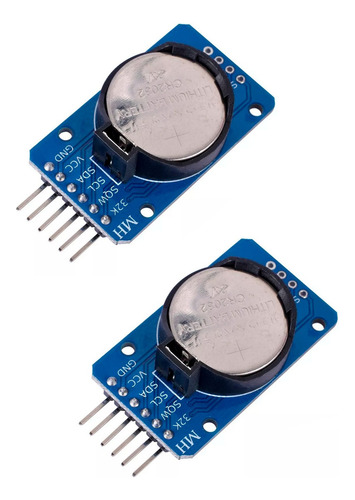 Kit 2 Módulos Reloj Ds3231 Rtc Tiempo Real Con Baterías