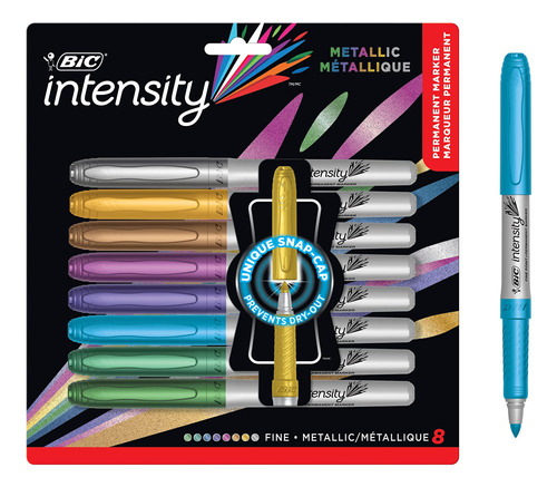 Bic Intensity - Marcador Permanente Metalico, De Punta Fina,