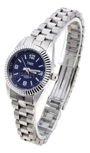 Imagen 2 de 3 de Reloj Mujer Time 1020 Acero Inoxidable Azul
