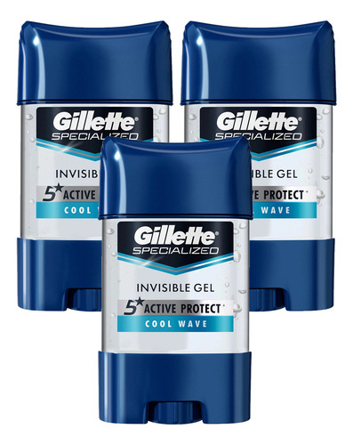 Desodorante Gillette Gel Cool Wave Invisible X3 Unid