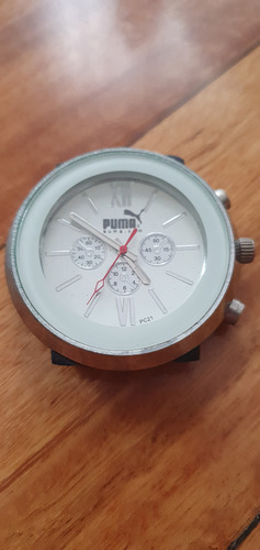 Reloj Puma Negro Con Fondo Blanco - Malla De Goma Negro Blanco Blanco (Usado)