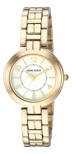 Reloj Anne Klein Dama Acero Metal Dorado C/mármol Ak3070mpgb