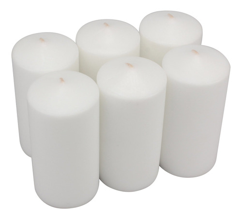 Velas Altas Sin Perfume De 3 X 6 Pulgadas, Color Blanco...