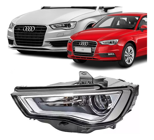 Farol Dianteiro Audi A3 2013 2016 Novo Com Xenon Esquerdo