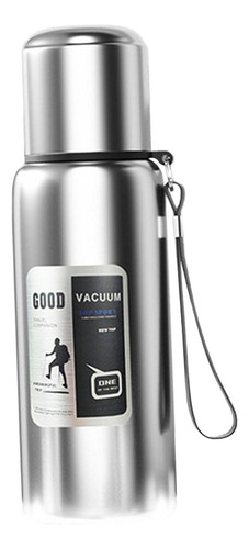 Botella De Agua Aislada, Taza Térmica, 600 Ml Plateado
