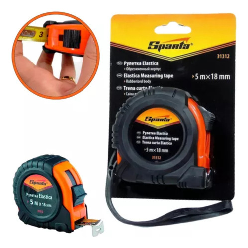 Kit 6 Trena De Aço 5m Emborrachada Trava Profissional Sparta