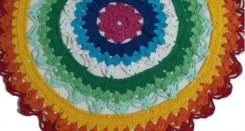 Plato De Sitio X2 Redondo Diám 35cm Crochet Hilo Color