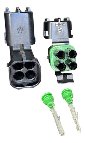 Kit Conector 4 Vias Delphi Selado Quadrangular Preto