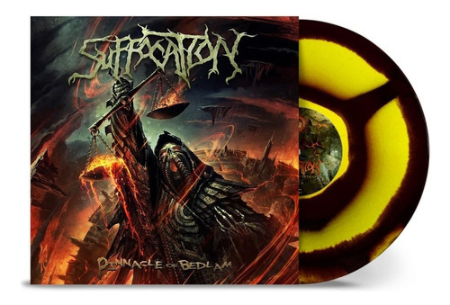 Suffocation Pinnacle Of Bedlam Lp, vinil amarelo e preto