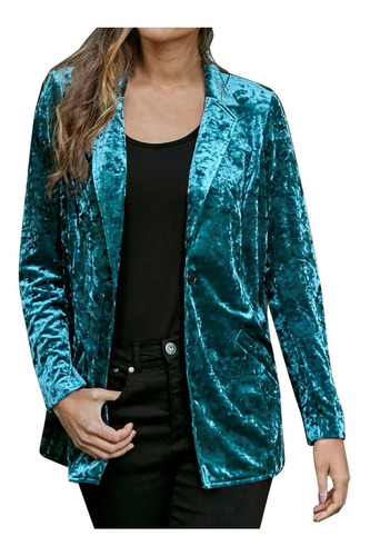 Blazer Terciopelo Para Mujer Chaqueta Informal Negocio Moda