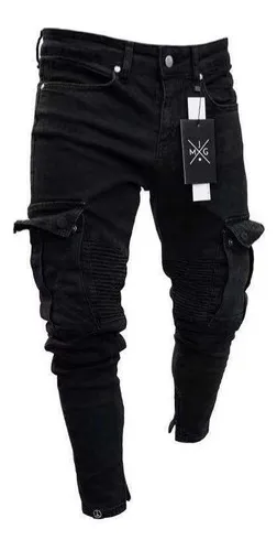 loco Mal crear Pantalon Rasgado Negro Hombre | MercadoLibre 📦