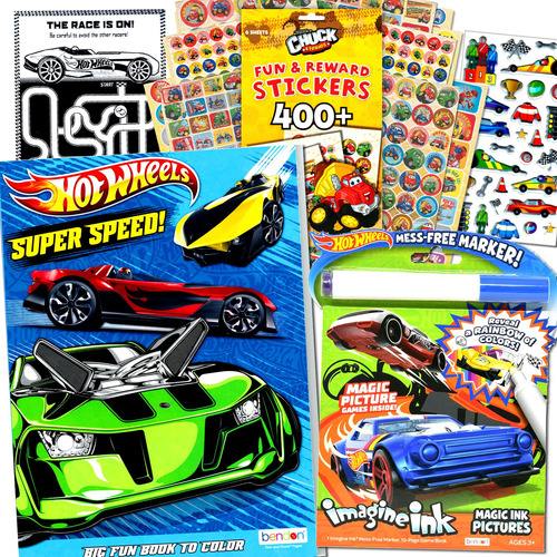 Juego De Libros Para Colorear Hot Wheels Paquete Actividades Color