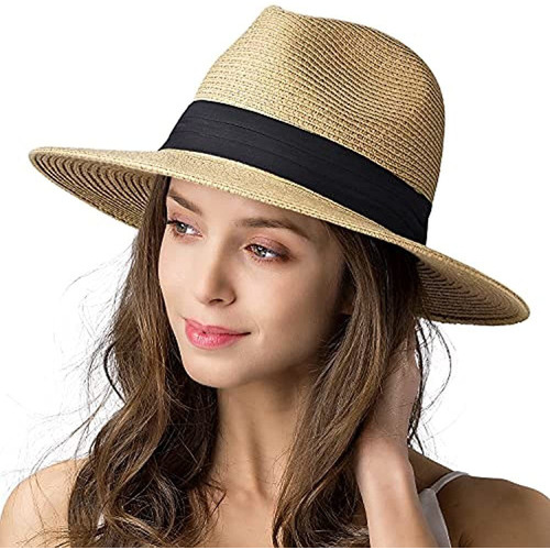 Furtalk Para Mujer Sol Playa Sombrero De Paja Panama Fedora