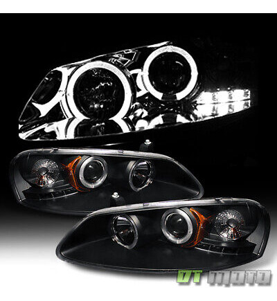 Black 2001-2003 Sebring 01-06 Stratus Led Halo Projector Yyk