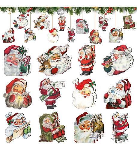 24 Pcs Adornos Colgantes De Navidad Vintage Adornos De ...