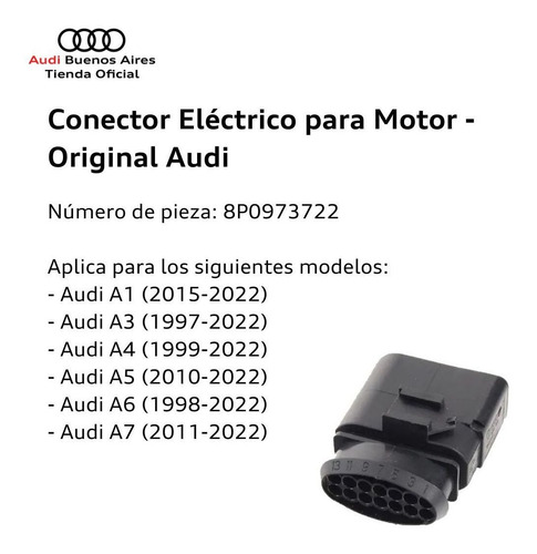 Imagen 2 de 9 de Ficha/conector Eléctrico Para Motor Audi 6x0-973-817