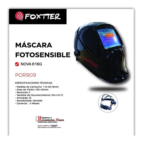 Mascara Careta Fotosensible Foxtter 4 Sensores Simil Warrior