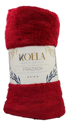 Cobija-frazada Borrega Ultra Suave Matrimonial Jumbo Manta Color Rojo Diseño Liso