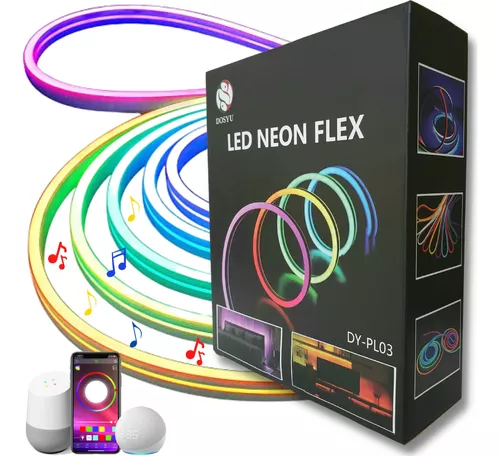 Tira Neón Flex Rgb Led Smart Bluetooth Impermeable Dosyu Modelo Dy-Pl03 5  Metros