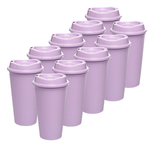 110 Vasos Reusables Para Cafe Tipo Star 16oz Bebida Caliente Morado Pastel