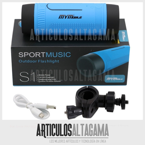 Imagen 5 de 5 de Parlante Para Bicicleta Con Bluetooth Linterna Power Bank