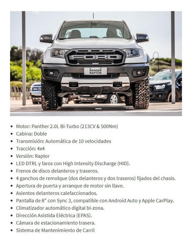 Ford Ranger Raptor 2.0l Biturbo Cabina Doble 4x4