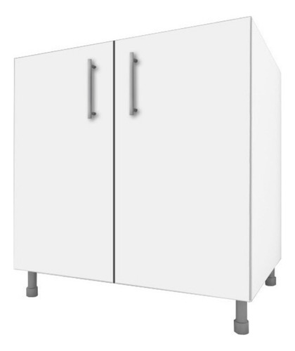 Mueble  Bajo Mesada Melamina Blanca De 120 Mt 2 Puertas