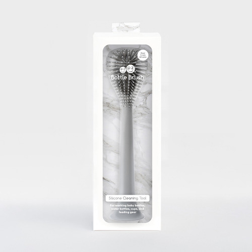 Cepillo De Silicona Antideslizante Limpia Mamadera Ezpz Color Grey