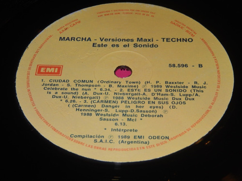 Marcha Este Es El Sonido Vinilo De 1989 En Muy Buen Estado ! (Usado)