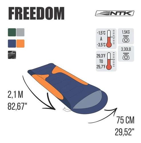 Saco De Dormir Térmico Ntk Freedom -1,5ºc À -3,5ºc