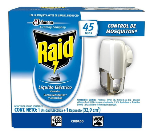 Raid Liquido Unidad Electrica 45 Noches Protección Mosquitos