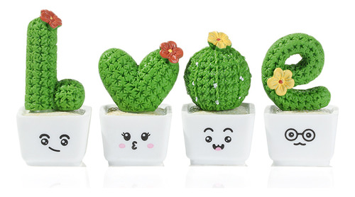 Figura De Miniaturas De Cactus Con Forma De Micropaisaje Con