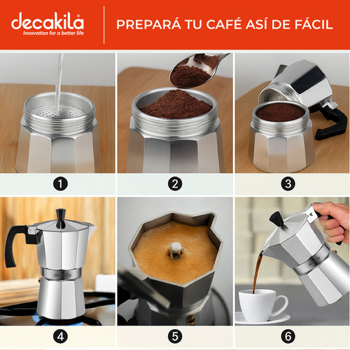 Cafetera Italiana Aluminio Para 9 Pocillos Decakila Kmcf025m