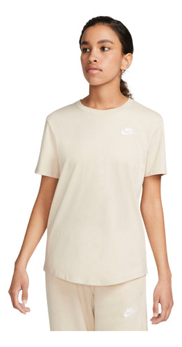 Polera Nike Sportswear Club Essentials Mujer Café