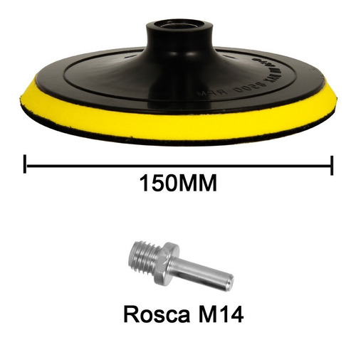 Disco Goma Amoladora + Lija Velcro 150mm Roto Orbita X 10