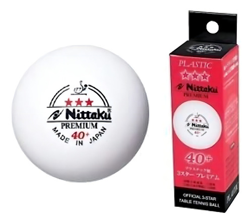 (3 Pelotas) - Pelotas De Tenis De Mesa Nittaku De 3 Estrellas Premium Para Más De 40
