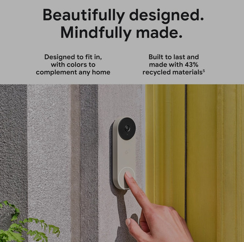 Google Nest 2 Ger Campainha Inteligente (bateria) - Linho
