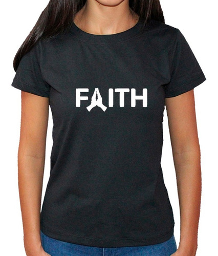 Camiseta Feminina Baby Look Palavra Em Inglês Faith