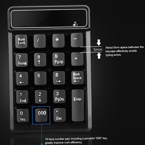 Teclado Mecânico Teclado Numérico Sem Fio De 2,4 Ghz Feel