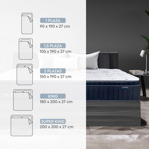 Colchón 1,5 Plaza Comprimido Premium 105x190x25 Cm Sommers