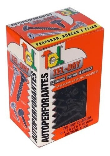 Imagen 1 de 2 de Tornillo Autoperforante Tel T2 Aguja X900 Bk Lp
