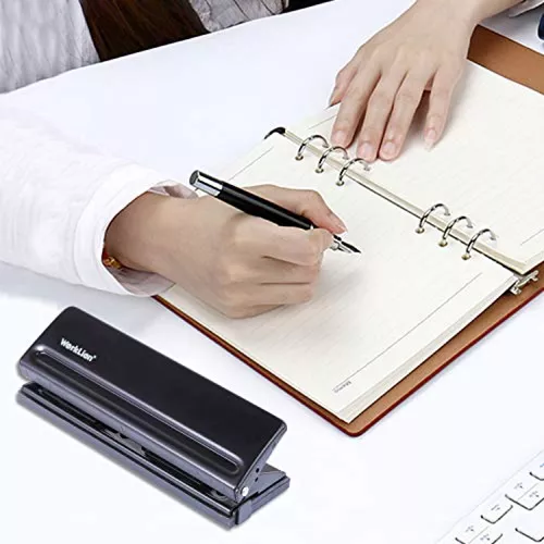 Adjustable Metal 6-Hole Punch with Positioning Mark, Daily Paper Puncher  for A5 Size Six Ring Binder : : Office Products